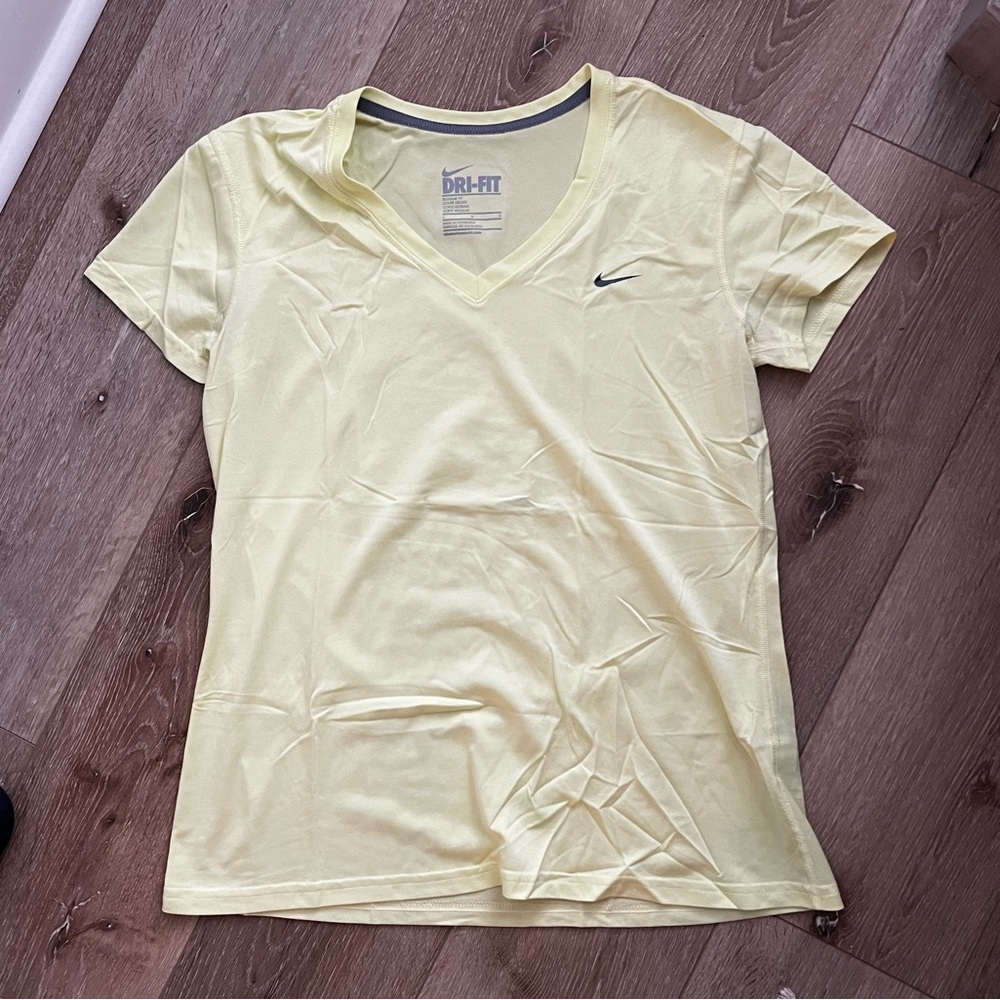 Nike Women's Light Yellow Dri-FIT Tee